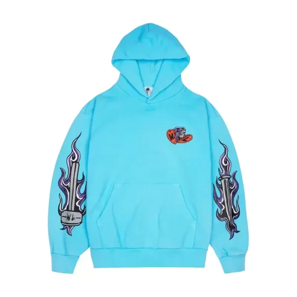 Blue Broken Heart Reaper Hoodie - Image 2